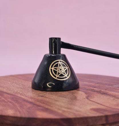 8" Black/Gold Brass Pentagram Candle Snuff