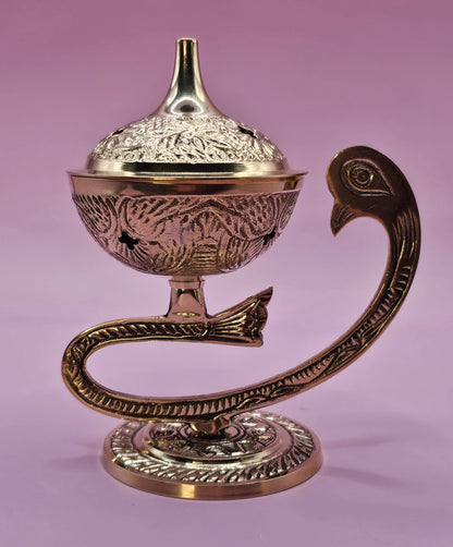 Brass peacock Incense Burner