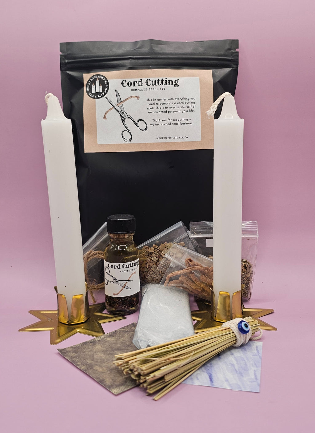 Cord Cutting Spell Kit, Complete Ritual Kit for Cutting Ties