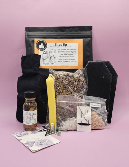 Shut Up Ritual Kit and Poppet, Spell Kit for Stopping Gossip